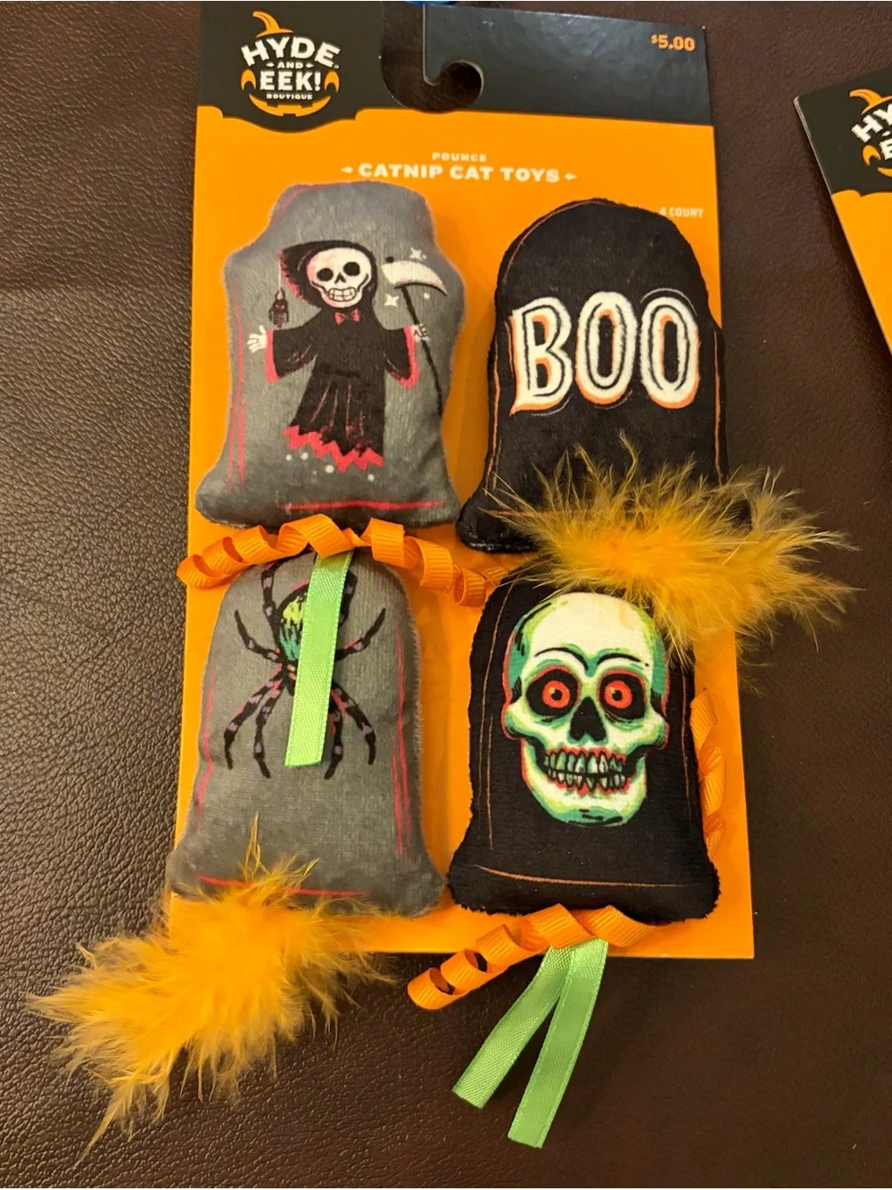 2 for $10 Hyde & EEK! Halloween Catnip Toy Set - Black, Gray & Orange